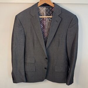 Etro Milano Men’s Italian Seersucker Striped Silk Cotton Blend Suit IT 50 US 40R